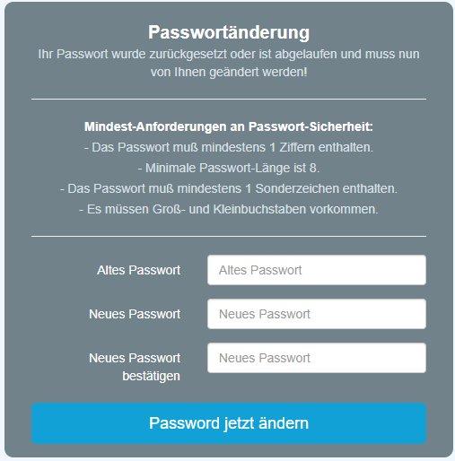 Passwort &auml;ndern